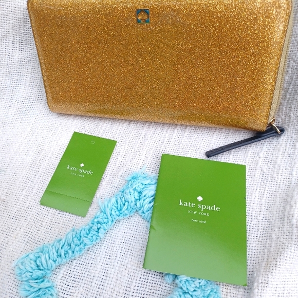 Kate Spade Gold Sparkle Wallet!  Never used! Beautiful!!! - Picture 2 of 10